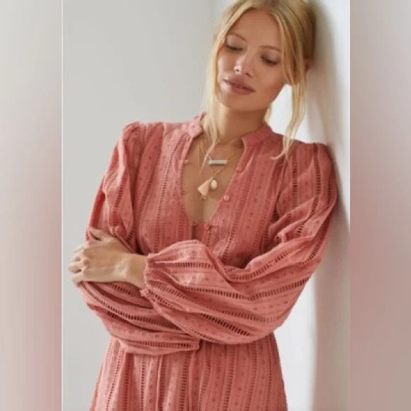 Anthropologie - Forever That Girl Eyelet Mini Dress - Picture 3 of 15